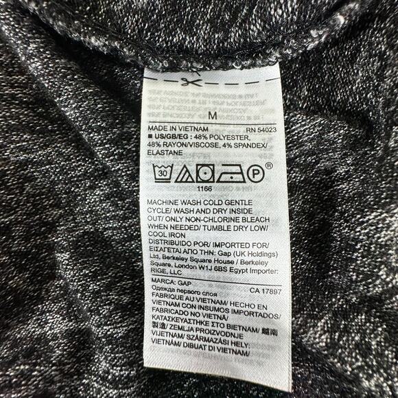 Gap Sweater Size Medium Marled Dark Gray‎ Cowl Neck Stretchy Ribbed Trim - Picture 4 of 8